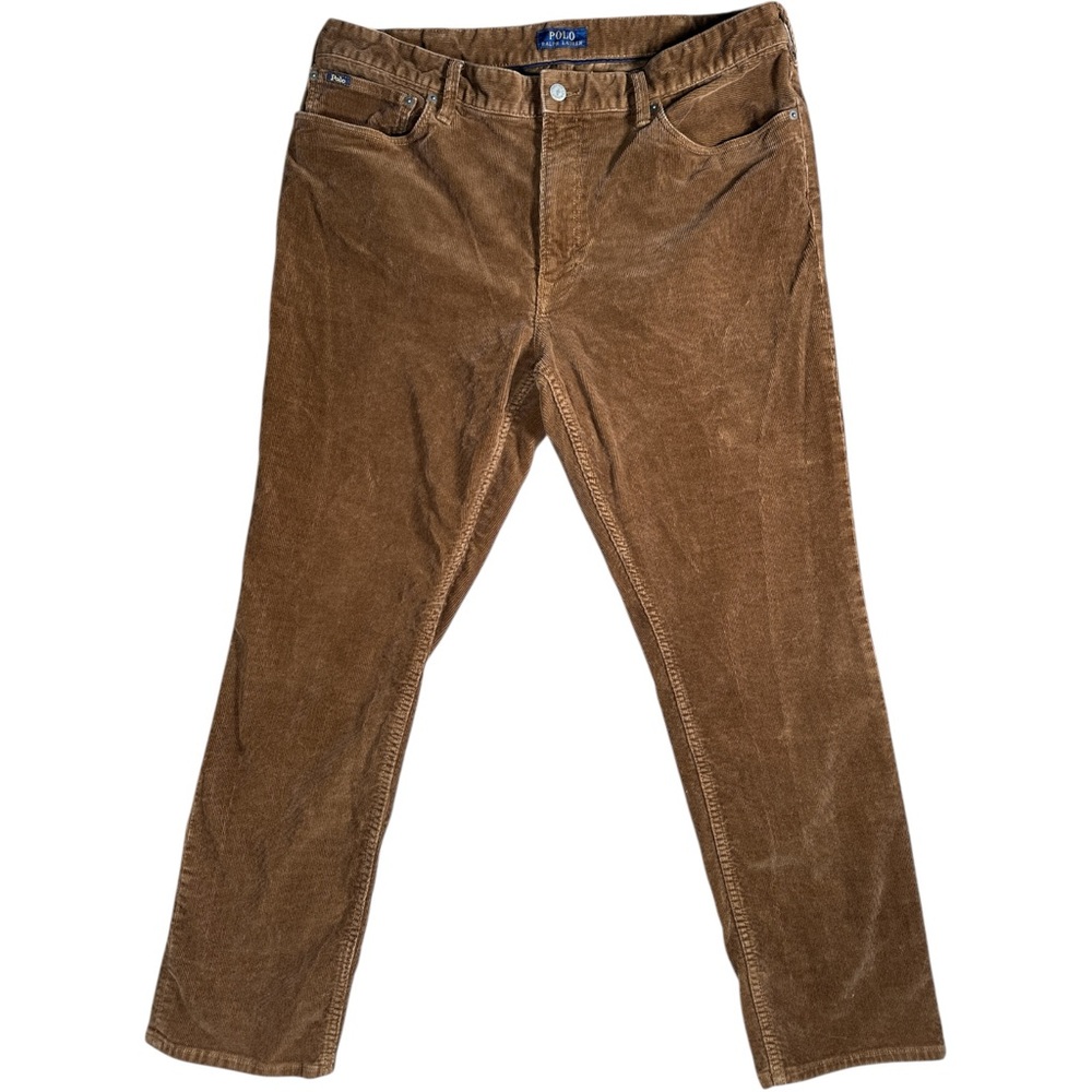 Polo Ralph Lauren THE VARICK SLIM STRAIGHT Corduroy Brown Men’s 38x32 - Picture 2 of 11